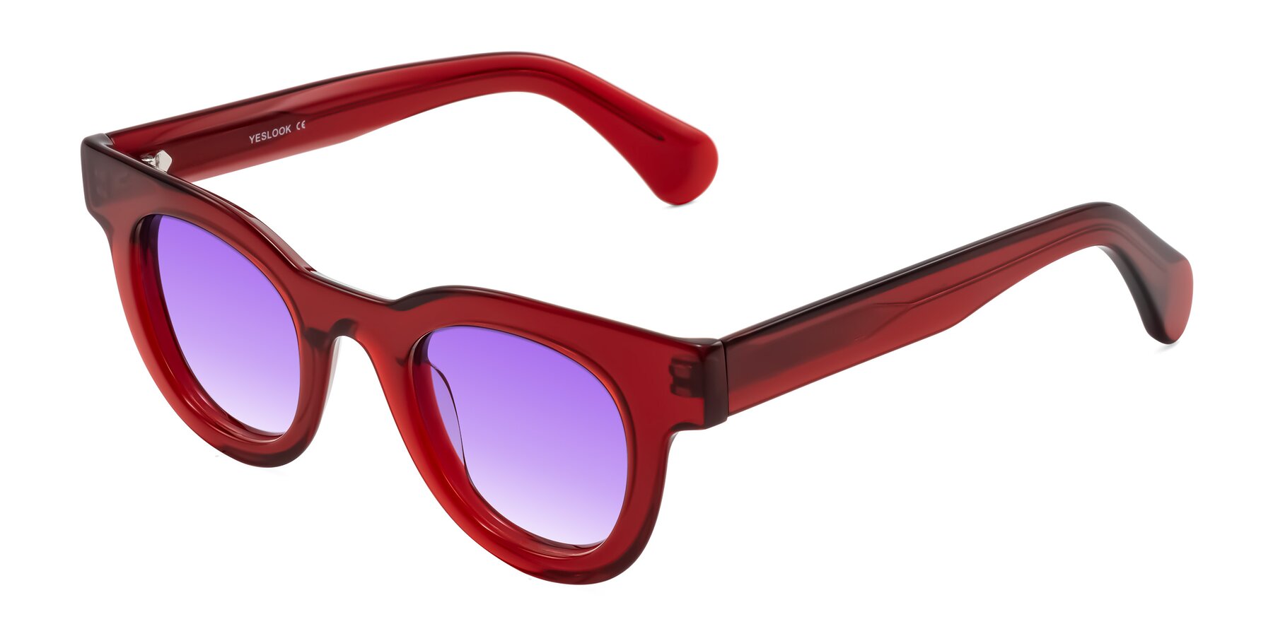 Angle of Embracing in Wine with Purple Gradient Lenses