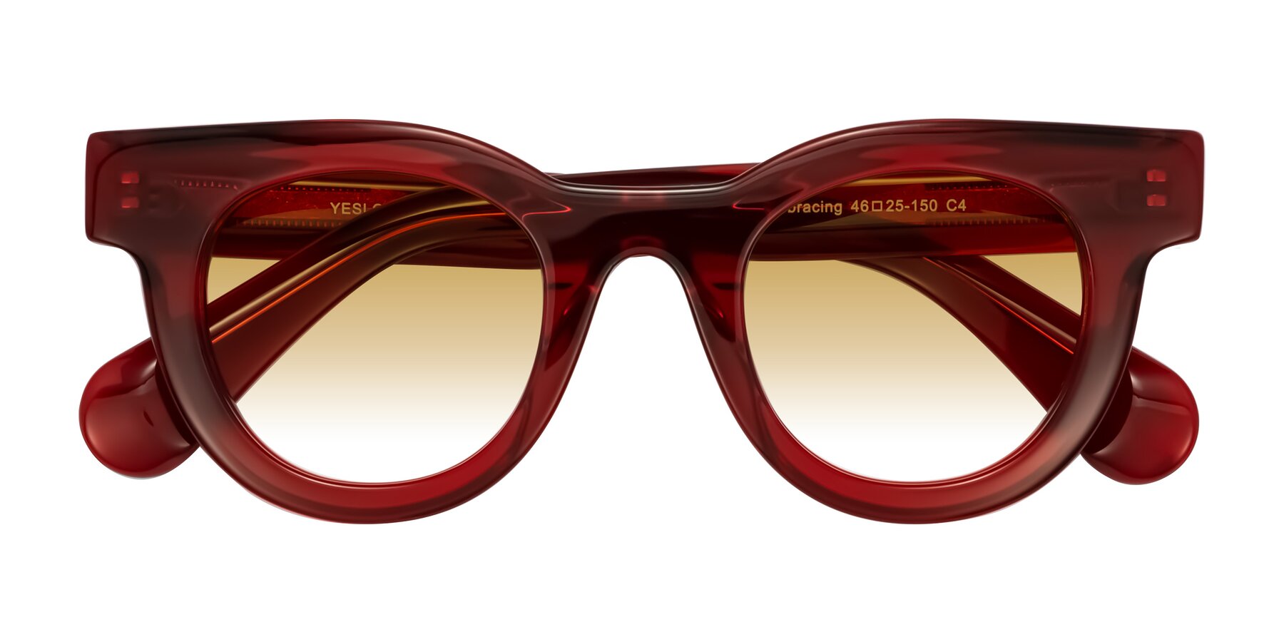 Folded Front of Embracing in Wine with Champagne Gradient Lenses