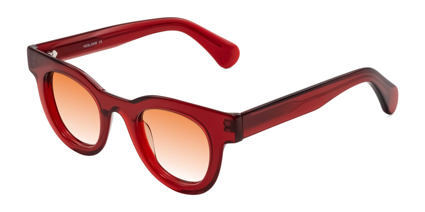 Angle of Embracing in Wine with Orange Gradient Lenses
