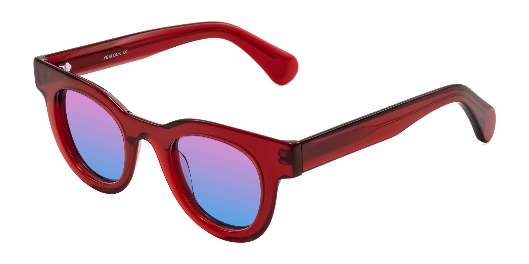 Angle of Embracing in Wine with Pink / Blue Gradient Lenses
