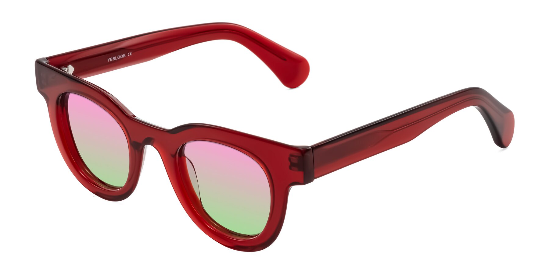 Angle of Embracing in Wine with Pink / Green Gradient Lenses