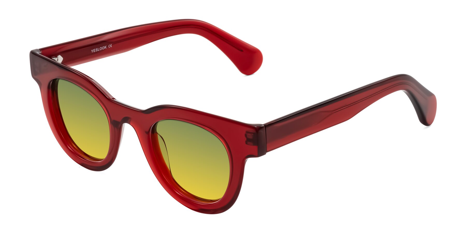 Angle of Embracing in Wine with Green / Yellow Gradient Lenses
