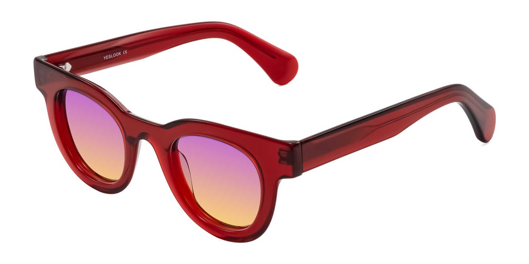 Angle of Embracing in Wine with Purple / Yellow Gradient Lenses