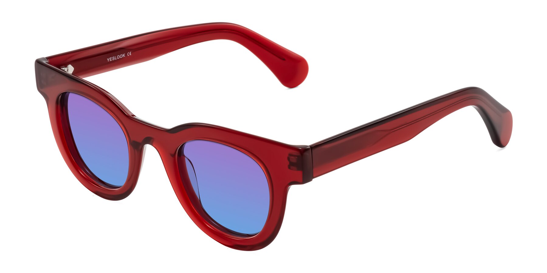 Angle of Embracing in Wine with Purple / Blue Gradient Lenses
