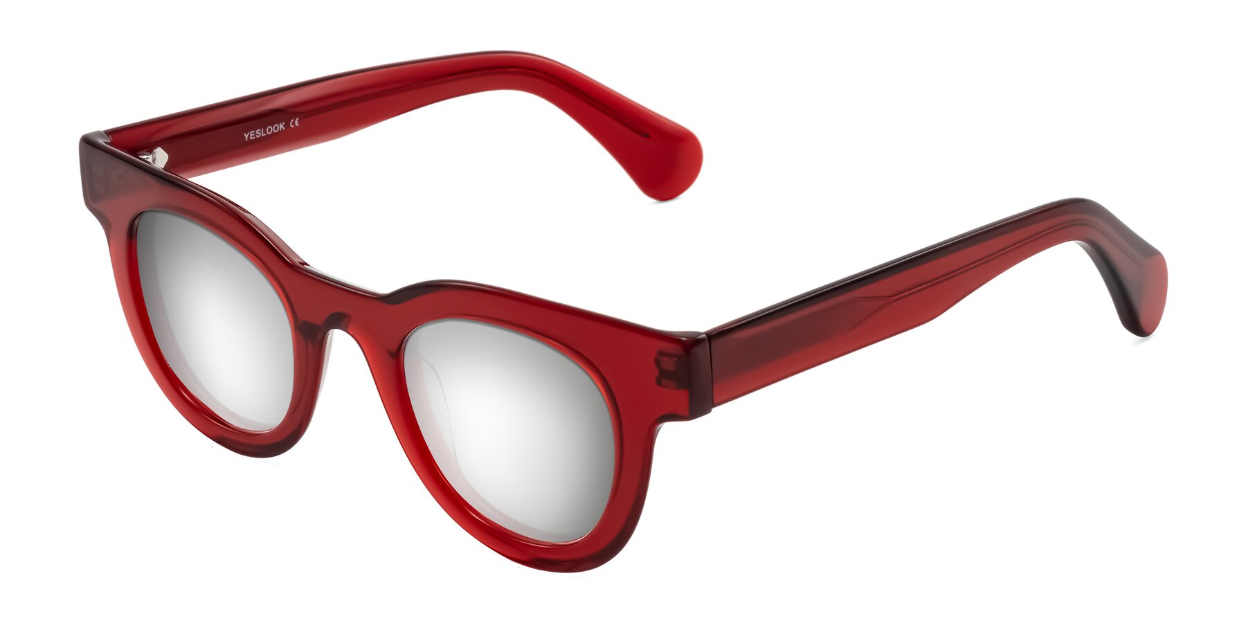 Angle of Embracing in Wine with Silver Mirrored Lenses