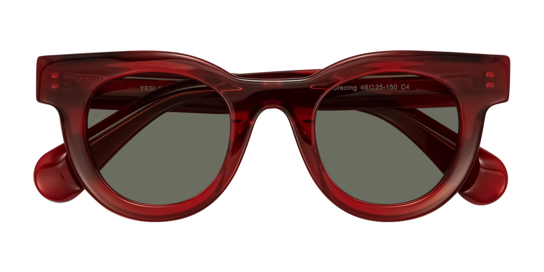 Folded Front of Embracing in Wine with Gray Polarized Lenses