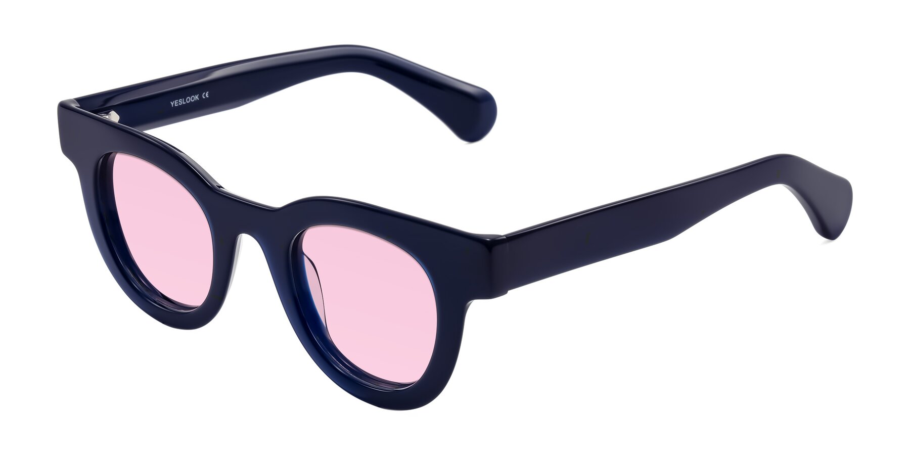 Angle of Embracing in Dark Navy with Light Pink Tinted Lenses