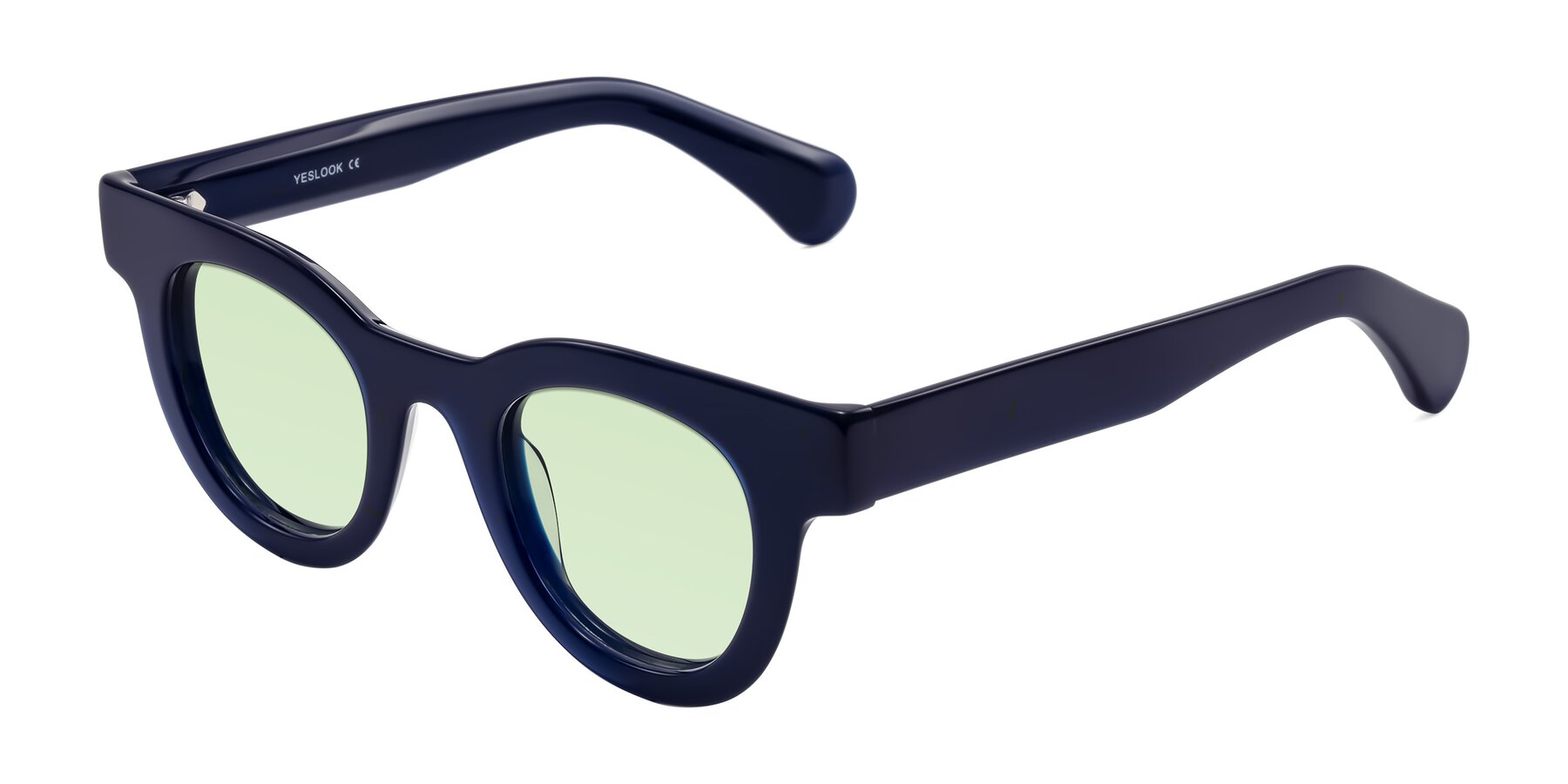 Angle of Embracing in Dark Navy with Light Green Tinted Lenses