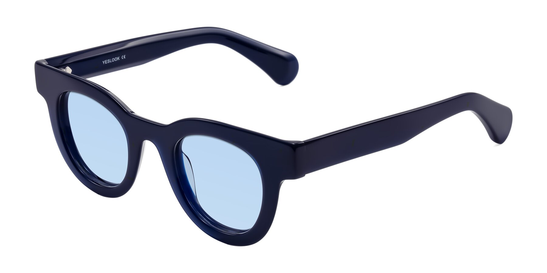 Angle of Embracing in Dark Navy with Light Blue Tinted Lenses