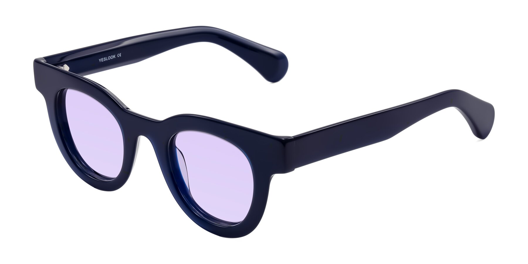 Angle of Embracing in Dark Navy with Light Purple Tinted Lenses