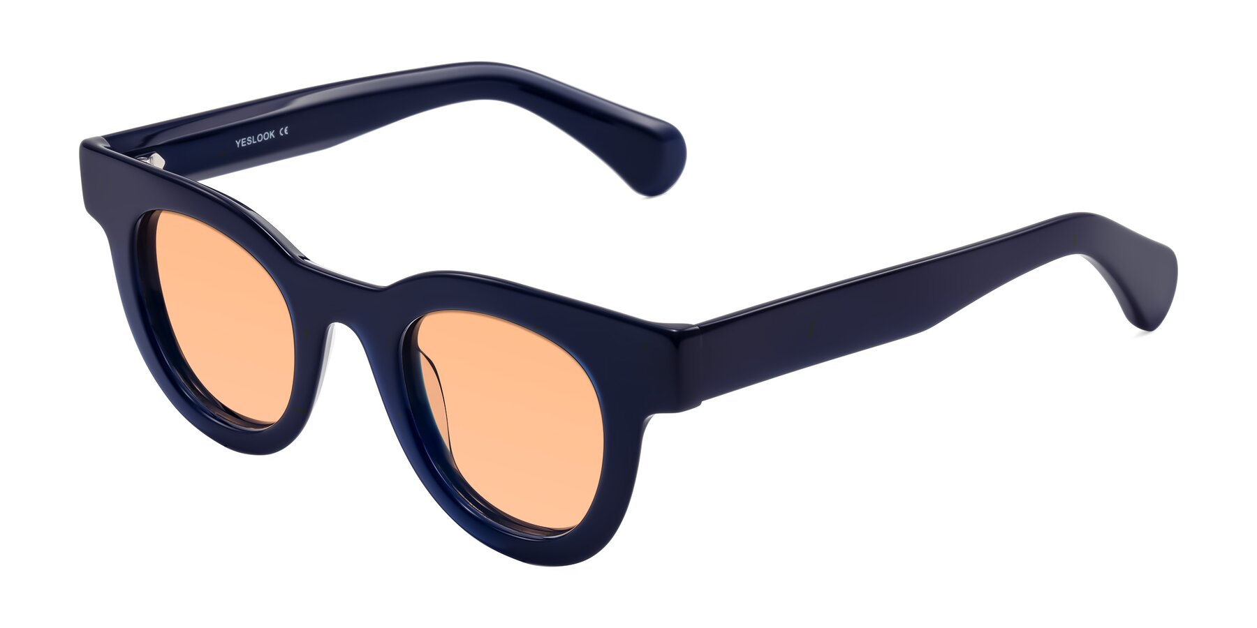 Angle of Embracing in Dark Navy with Light Orange Tinted Lenses