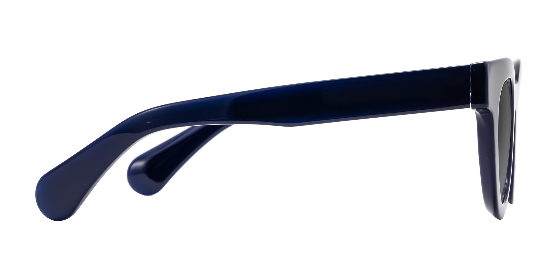 Side of Embracing in Dark Navy with Medium Gray Tinted Lenses