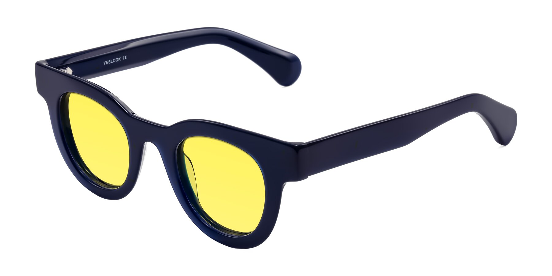 Angle of Embracing in Dark Navy with Medium Yellow Tinted Lenses