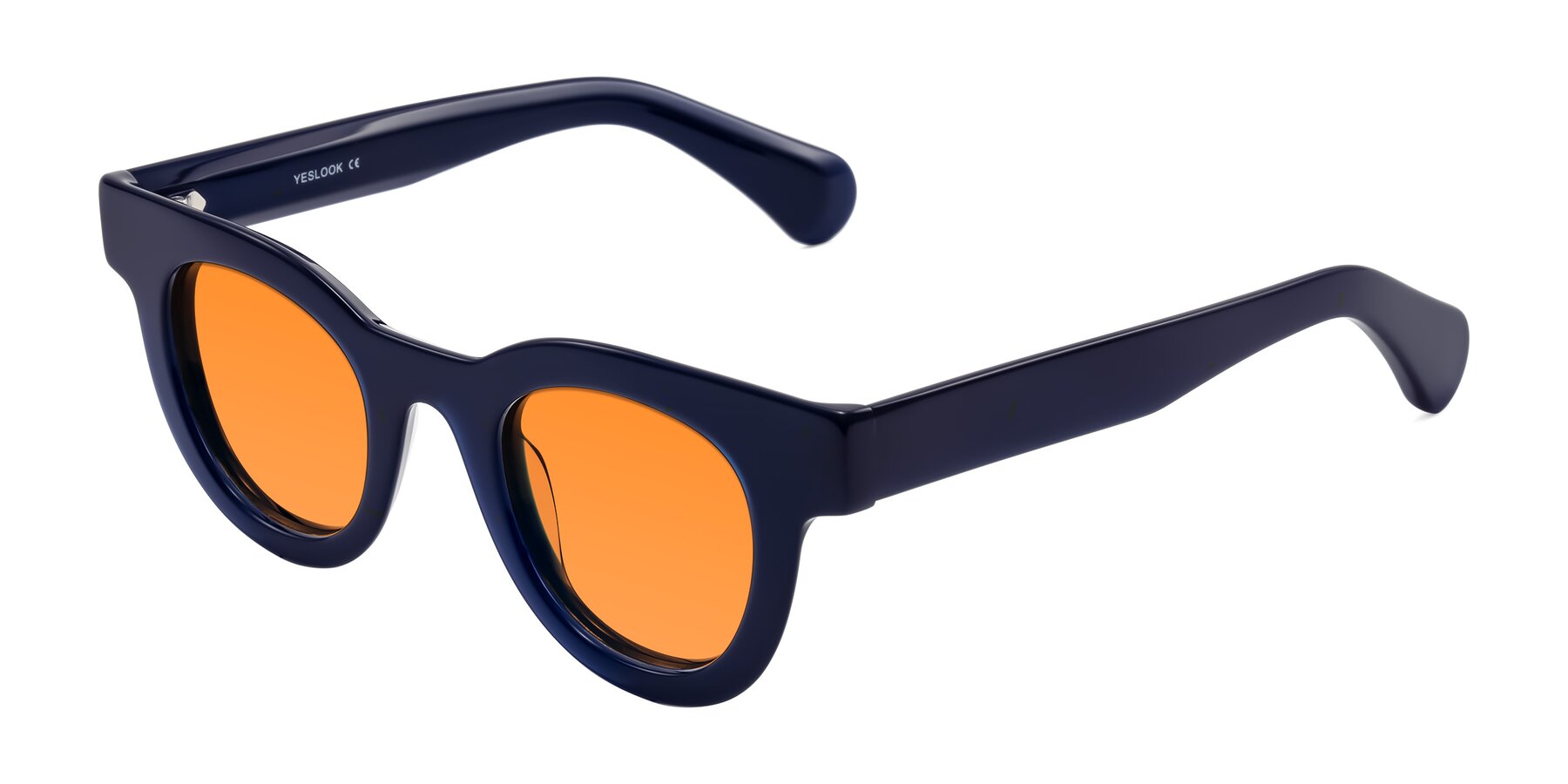 Angle of Embracing in Dark Navy with Orange Tinted Lenses
