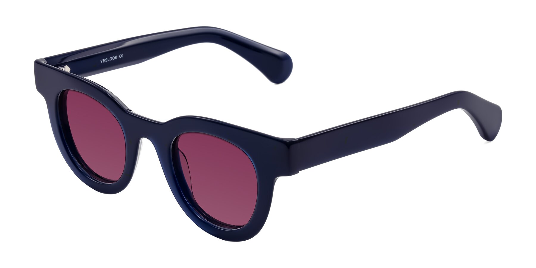 Angle of Embracing in Dark Navy with Wine Tinted Lenses