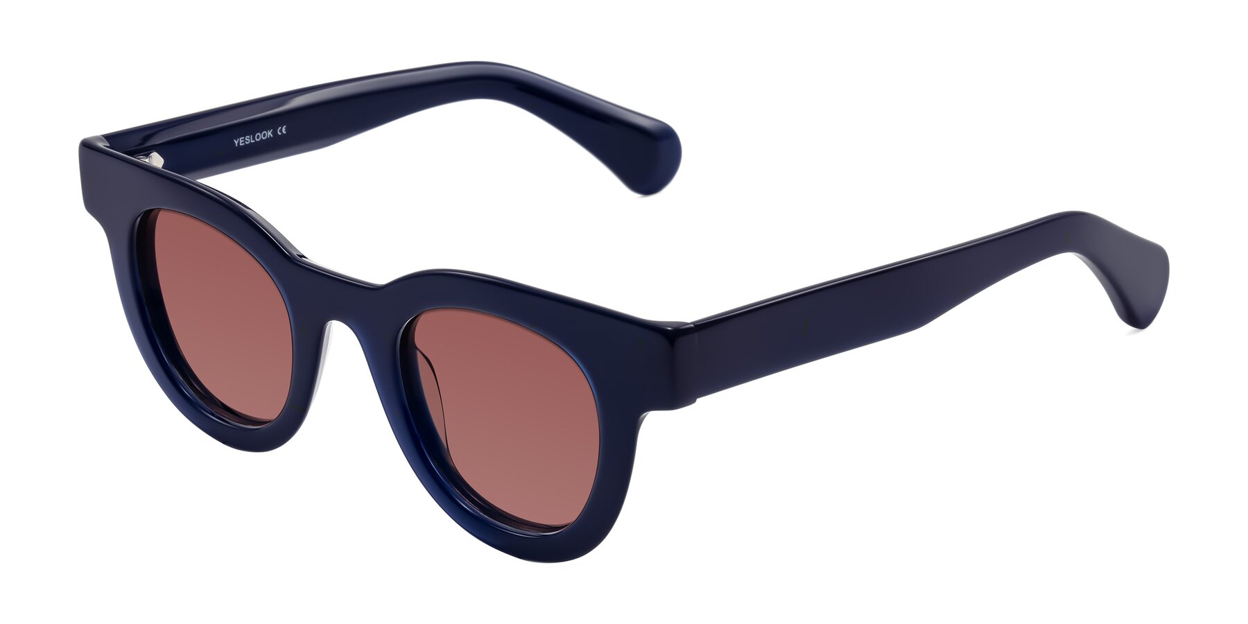 Angle of Embracing in Dark Navy with Garnet Tinted Lenses