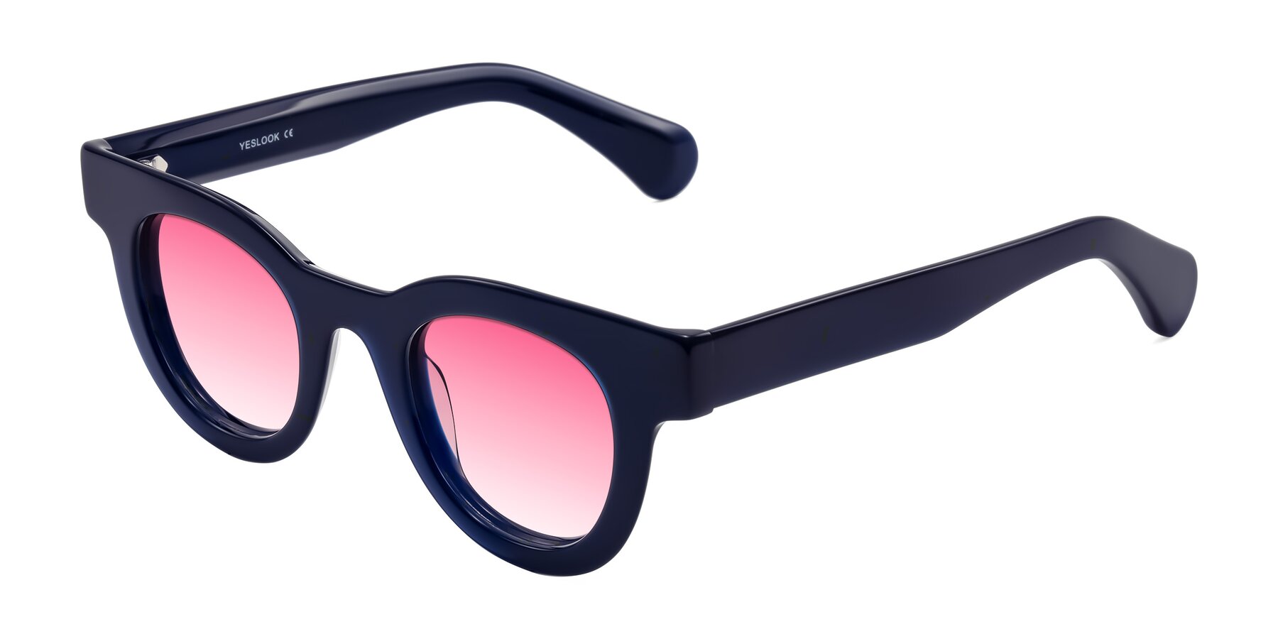 Angle of Embracing in Dark Navy with Pink Gradient Lenses