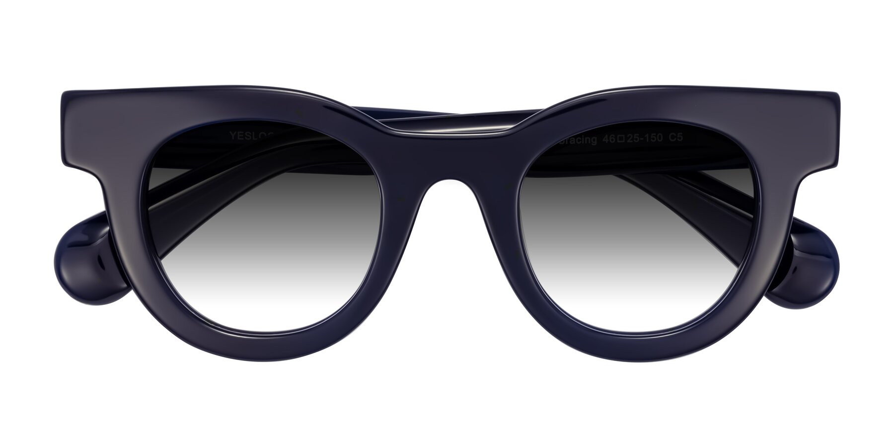 Folded Front of Embracing in Dark Navy with Gray Gradient Lenses