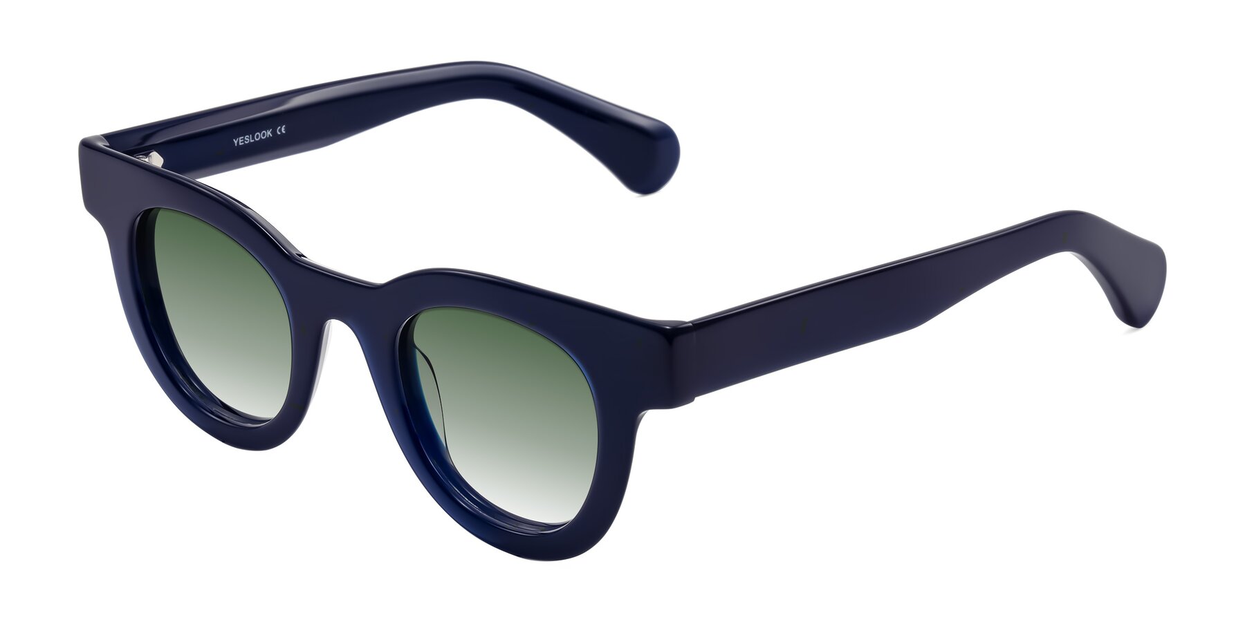 Angle of Embracing in Dark Navy with Green Gradient Lenses