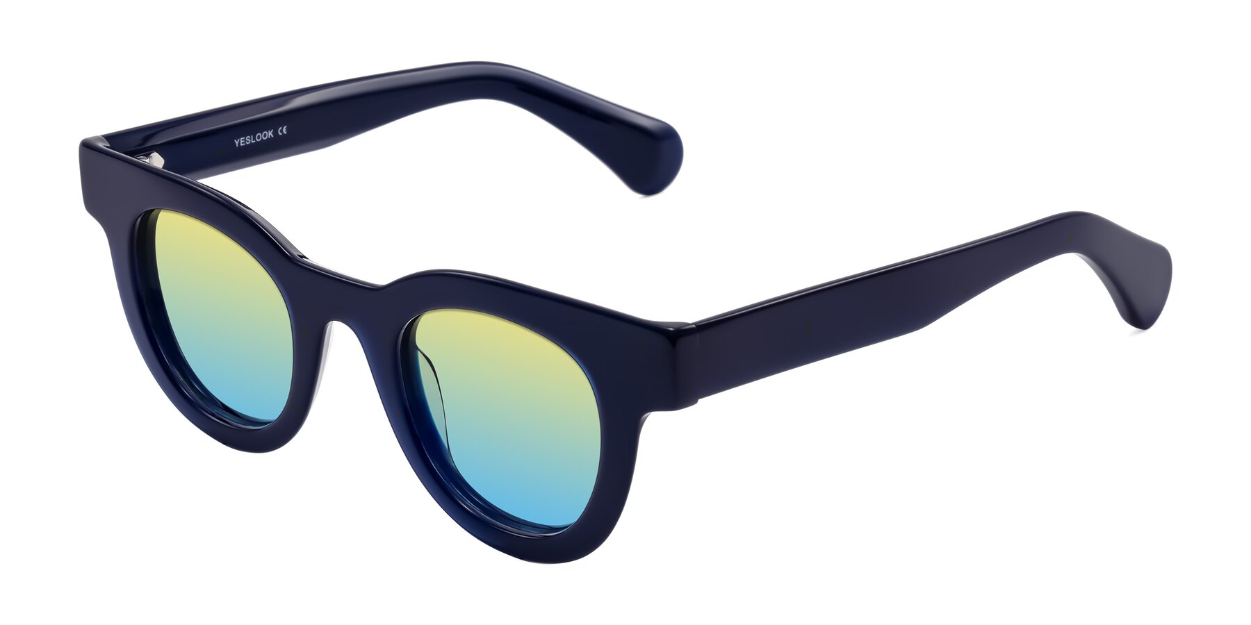 Angle of Embracing in Dark Navy with Yellow / Blue Gradient Lenses