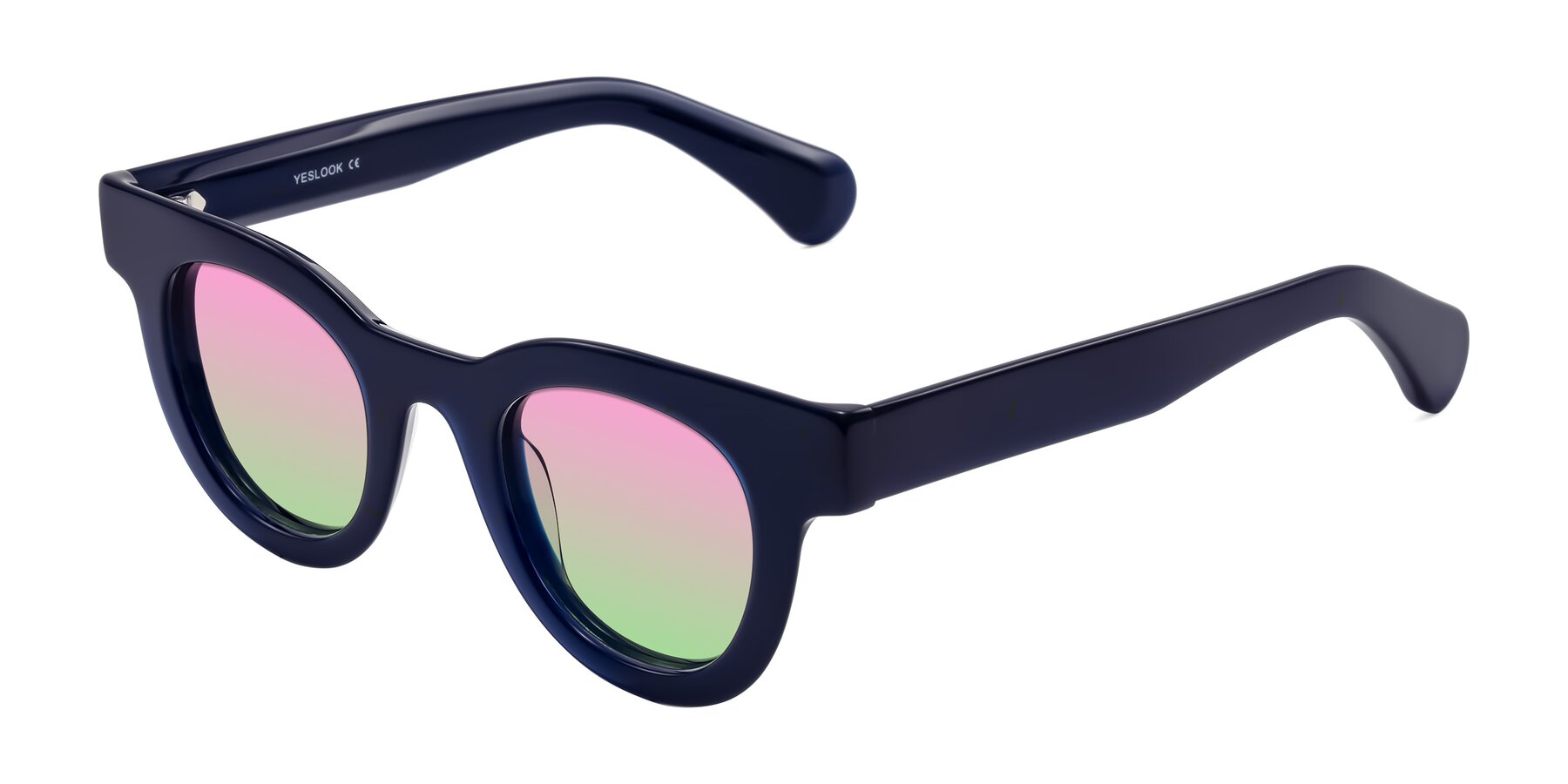Angle of Embracing in Dark Navy with Pink / Green Gradient Lenses