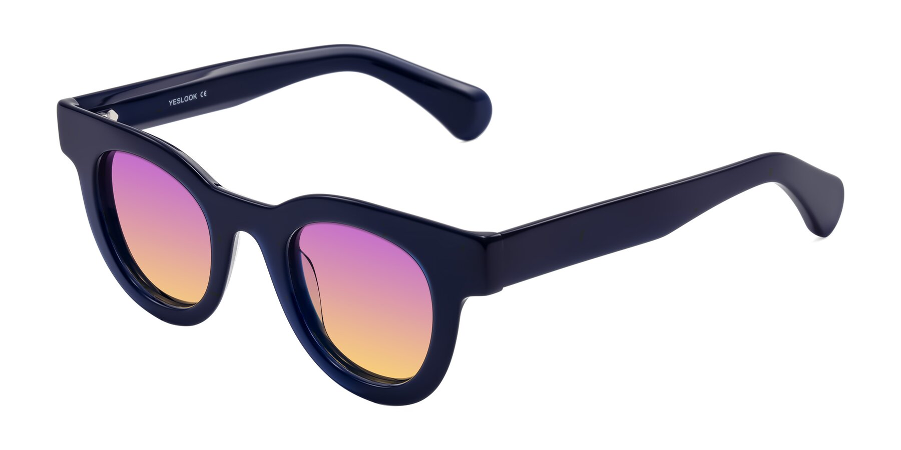 Angle of Embracing in Dark Navy with Purple / Yellow Gradient Lenses