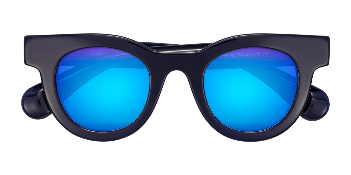 Embracing - Dark Navy Flash Mirrored Sunglasses