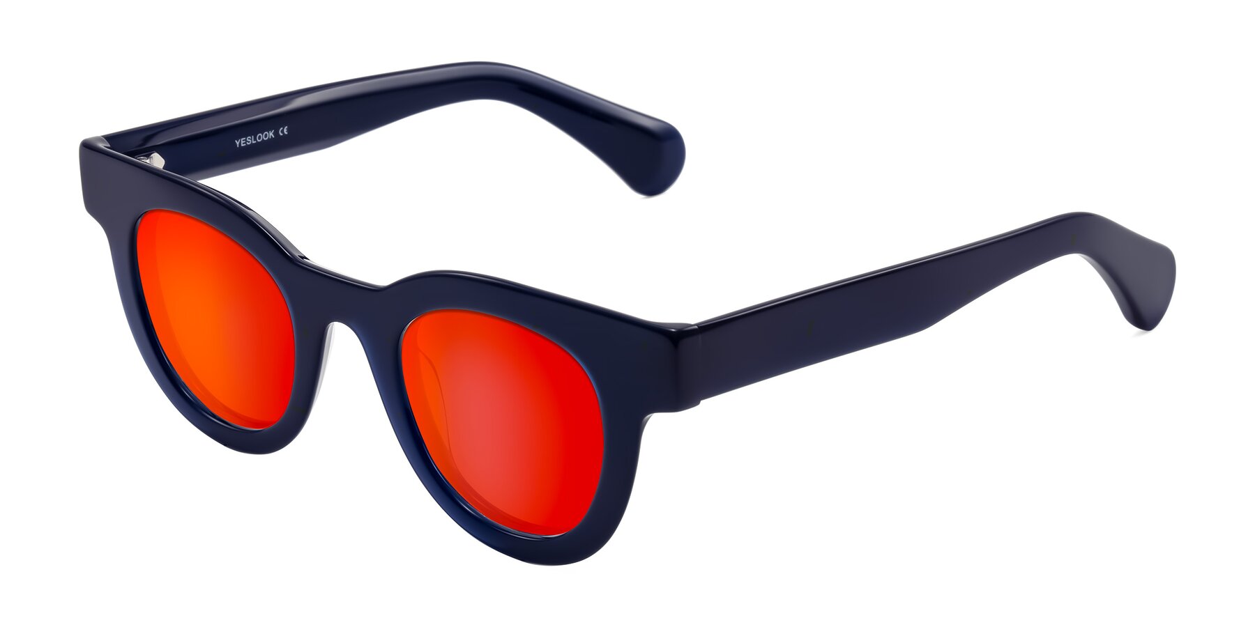 Angle of Embracing in Dark Navy with Red Gold Mirrored Lenses
