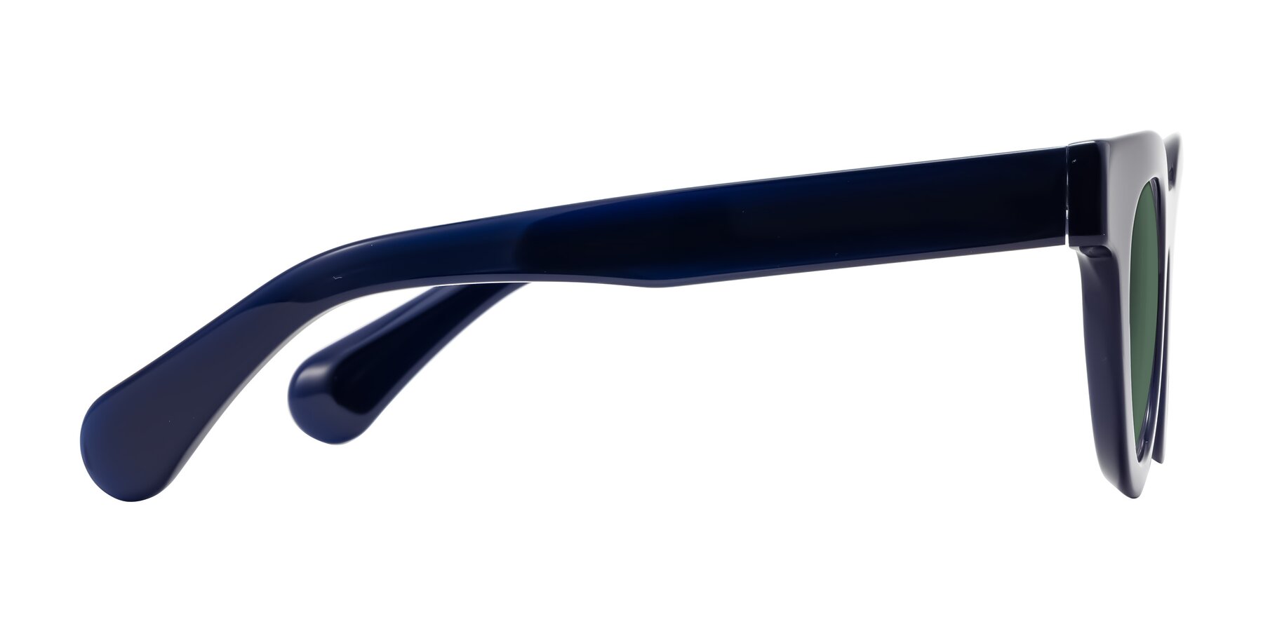 Side of Embracing in Dark Navy with Green Polarized Lenses