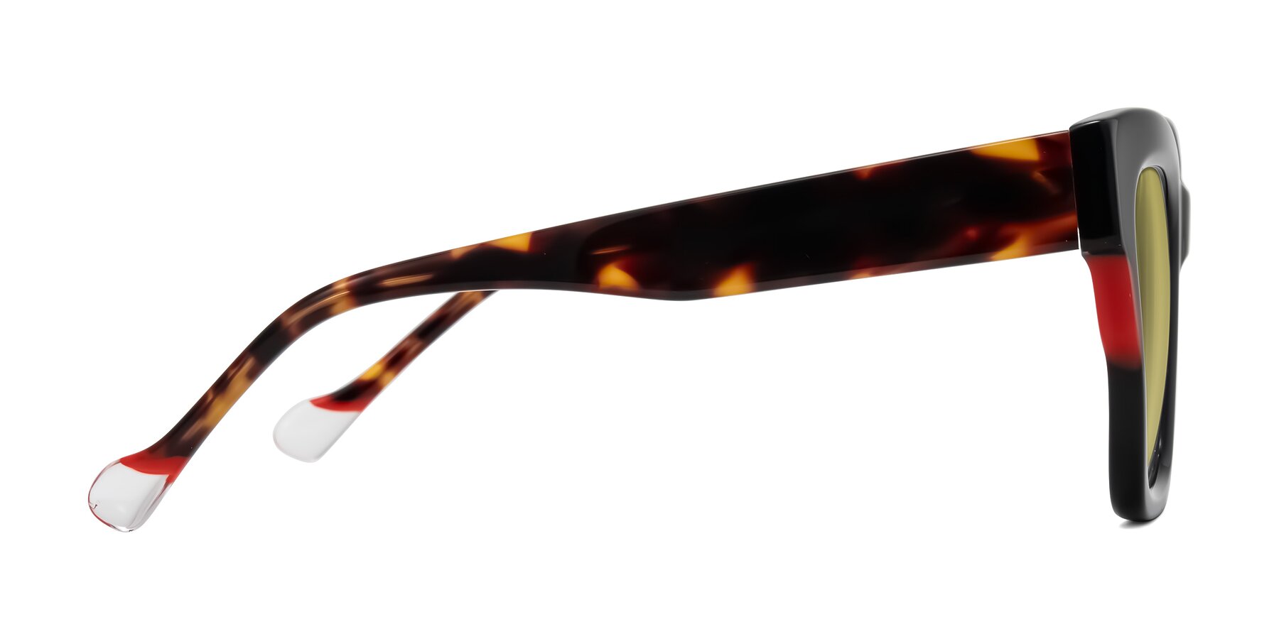 Side of Yatole in Black/Tortoise with Medium Champagne Tinted Lenses
