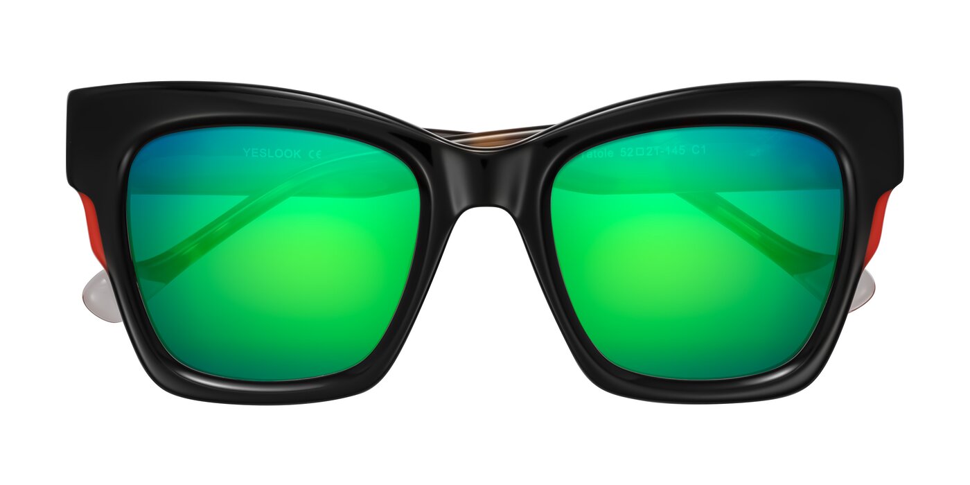 Yatole - Black/Tortoise Flash Mirrored Sunglasses