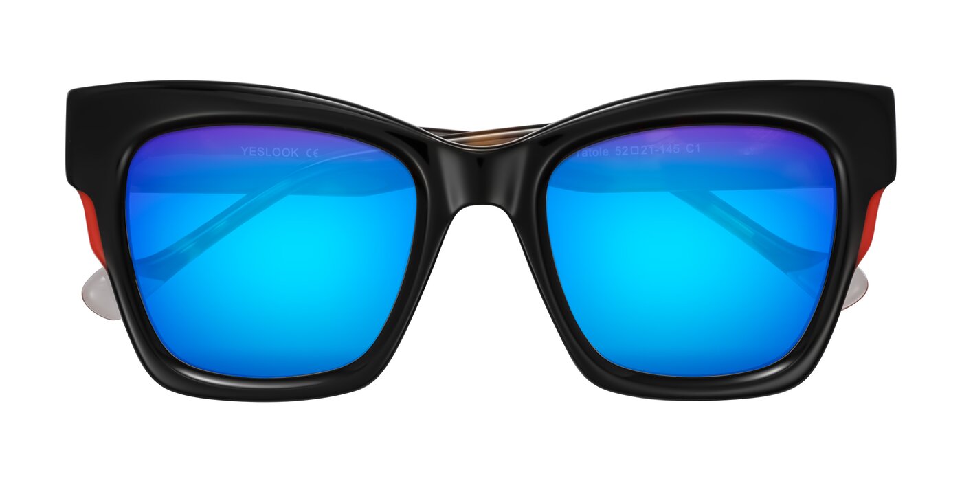 Yatole - Black/Tortoise Flash Mirrored Sunglasses