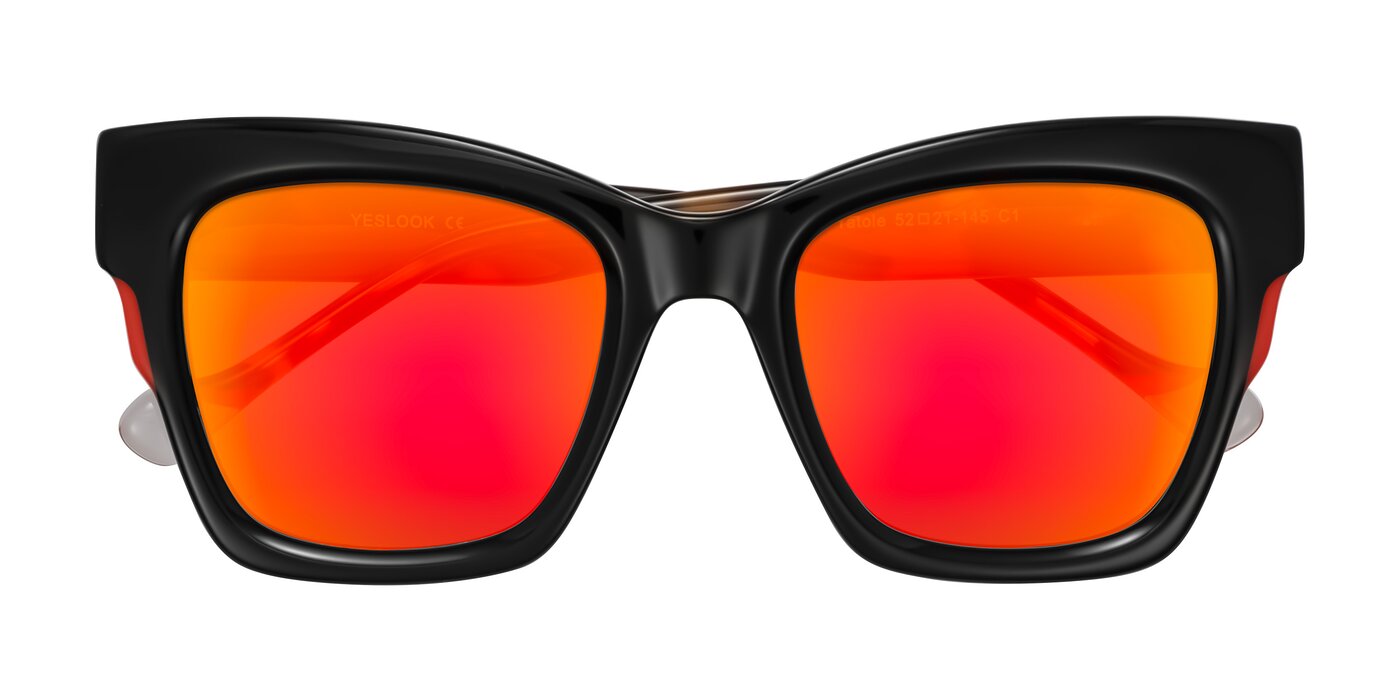 Yatole - Black/Tortoise Flash Mirrored Sunglasses