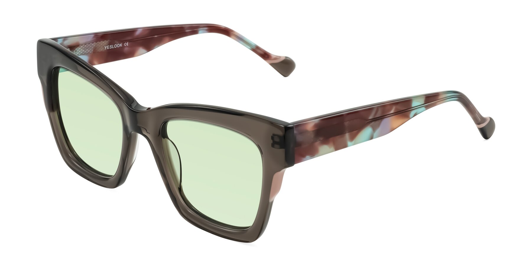 Angle of Yatole in Gray/Floral with Light Green Tinted Lenses