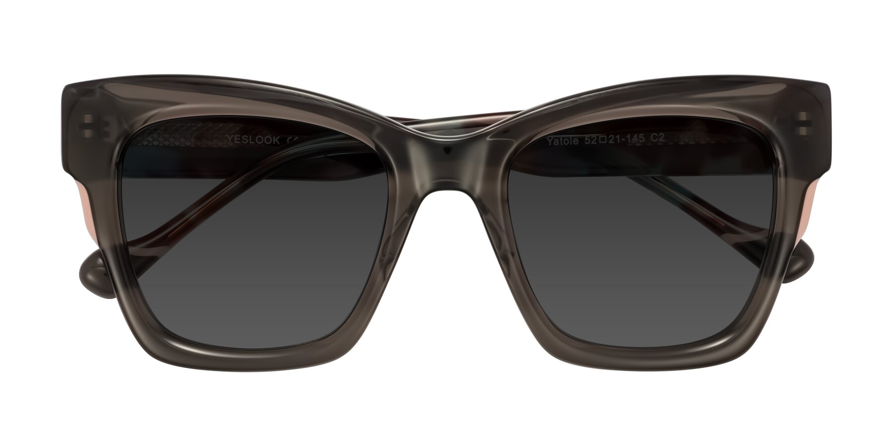 Folded Front of Yatole in Gray/Floral with Gray Tinted Lenses
