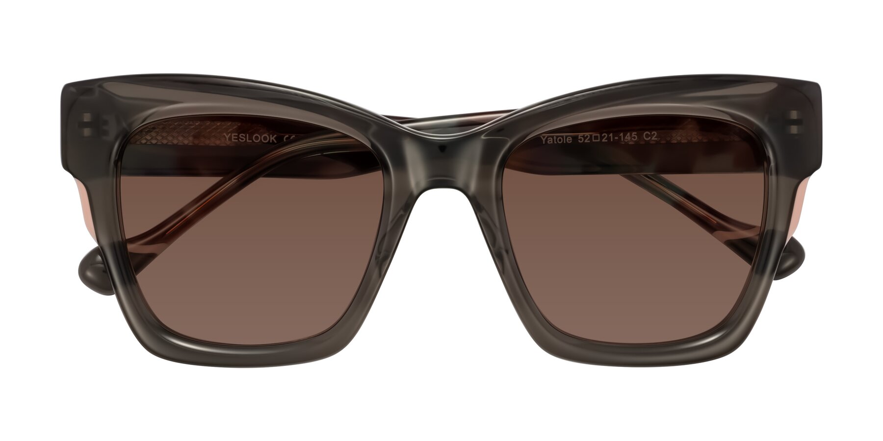 Folded Front of Yatole in Gray/Floral with Brown Tinted Lenses