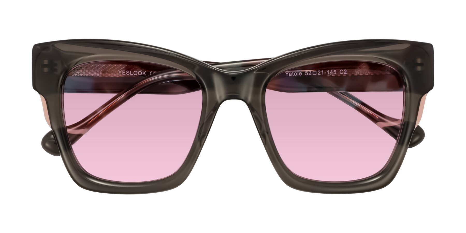 Folded Front of Yatole in Gray/Floral with Light Wine Tinted Lenses