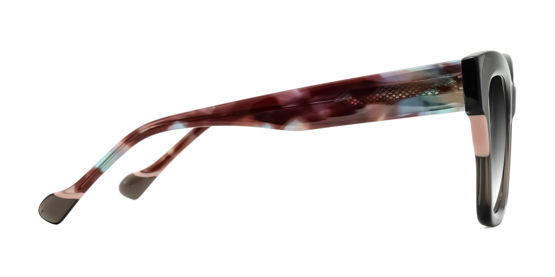 Side of Yatole in Gray/Floral with Gray Gradient Lenses