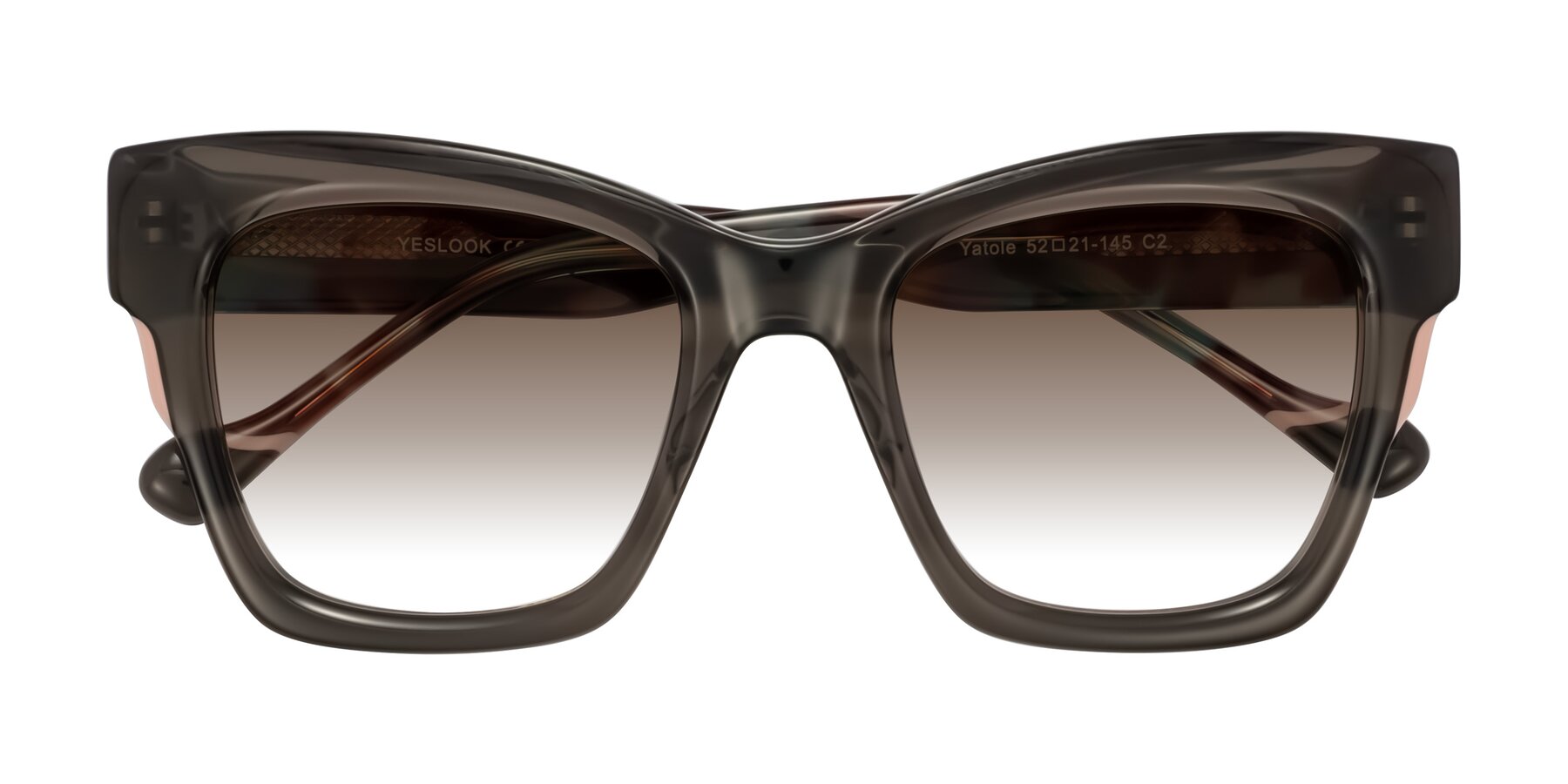 Folded Front of Yatole in Gray/Floral with Brown Gradient Lenses