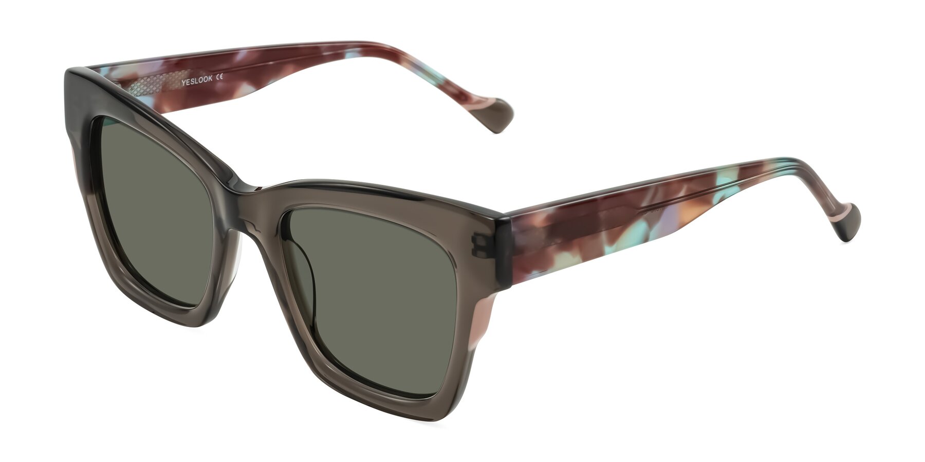 Angle of Yatole in Gray/Floral with Gray Polarized Lenses