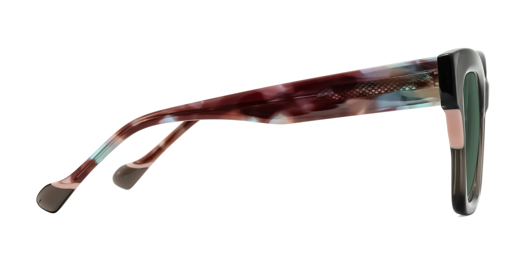 Side of Yatole in Gray/Floral with Green Polarized Lenses