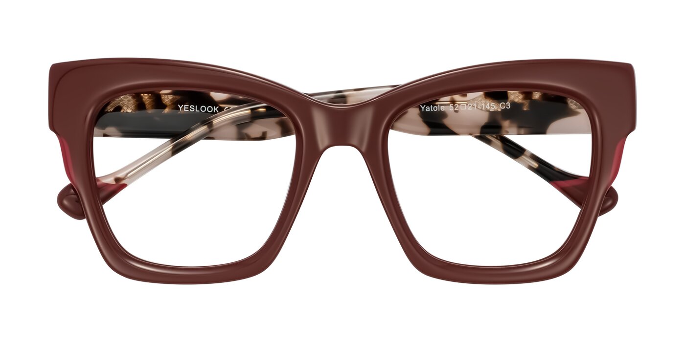 Yatole - Maroon/Ivory Tortoise Eyeglasses