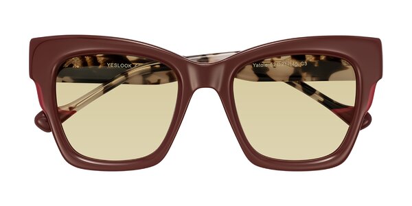 Front of Yatole in Maroon/Ivory Tortoise