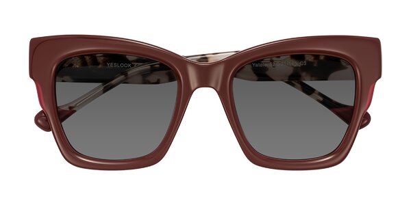 Front of Yatole in Maroon/Ivory Tortoise