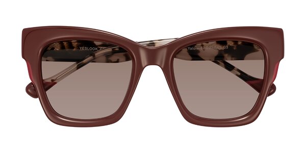 Front of Yatole in Maroon/Ivory Tortoise
