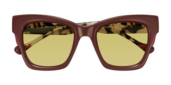 Front of Yatole in Maroon/Ivory Tortoise