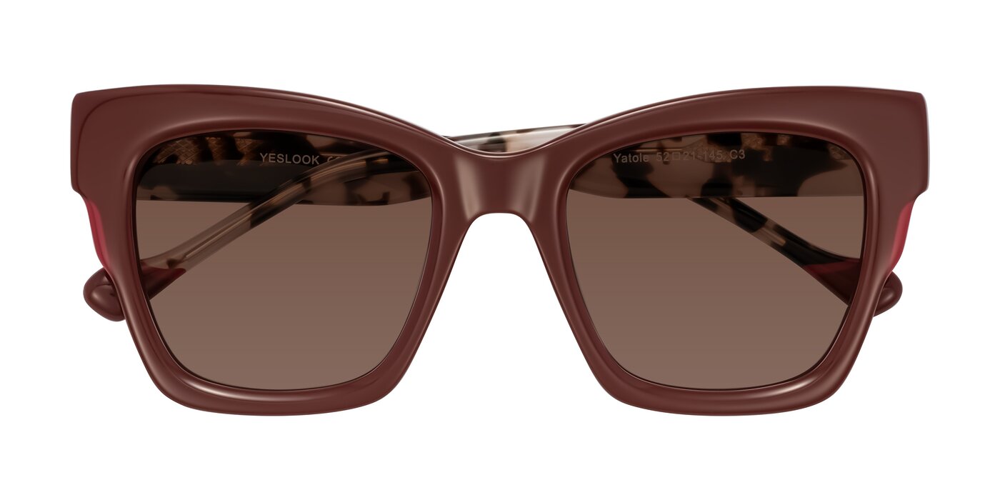 Yatole - Maroon/Ivory Tortoise Tinted Sunglasses