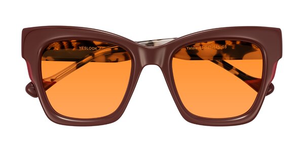 Front of Yatole in Maroon/Ivory Tortoise