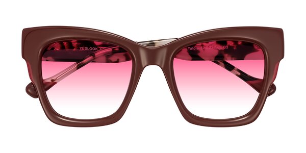 Front of Yatole in Maroon/Ivory Tortoise