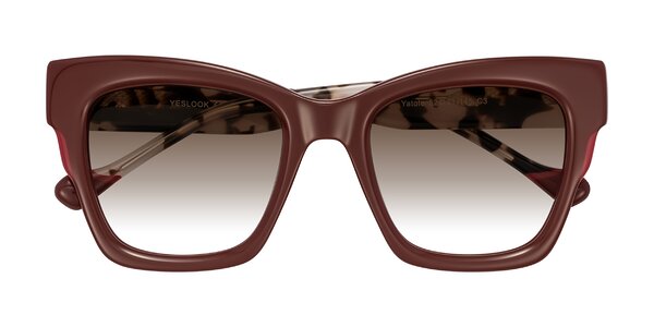 Front of Yatole in Maroon/Ivory Tortoise